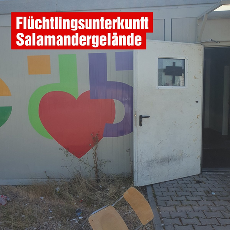Verwahrloster Flüchtlingscontainer